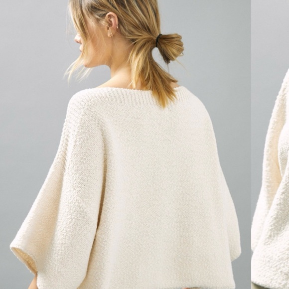 Anthropologie Ronita Sweater Tee Ivory Size M - Picture 8 of 15